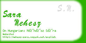 sara mehesz business card